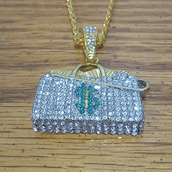 Iced out moneybag chain - Picture 1 of 3